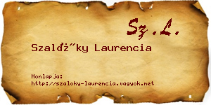 Szalóky Laurencia névjegykártya